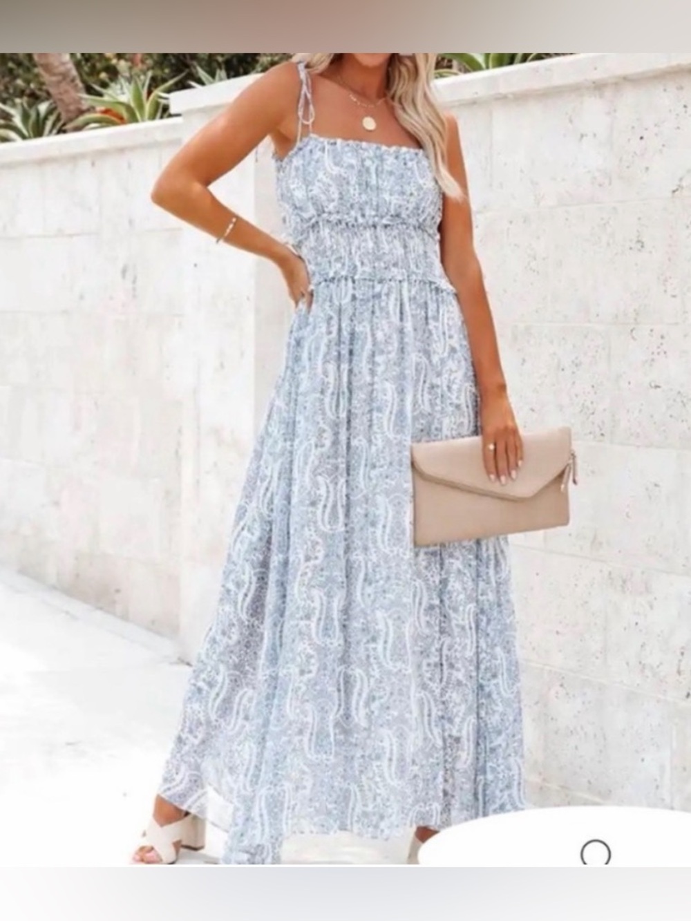 Vici Light Blue Paisley Maxi Dress